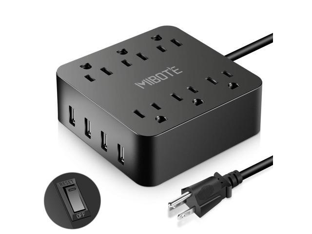 Power Strip with USB, 6 AC Outlet with 4 Port USB Surge Protector Power Strip Charger 5ft Power Cord 1875W 100-240V for Travel, TV, Computer,...