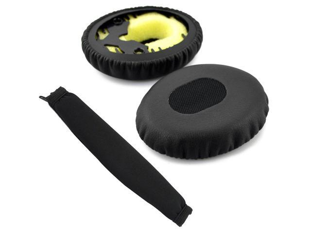 Replacement Earpad and Headband Cover Set Compatible with ON-Ear Headphone, Repair Parts (Black)