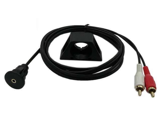 6 Feet 3.5MM AUX RCA Panel Mount Cable, (Dual) 2 RCA Male to 3.5mm Female Dashboard Panel AUX Extension Flush Mount Cable for Car, Boat, Motorcycle...