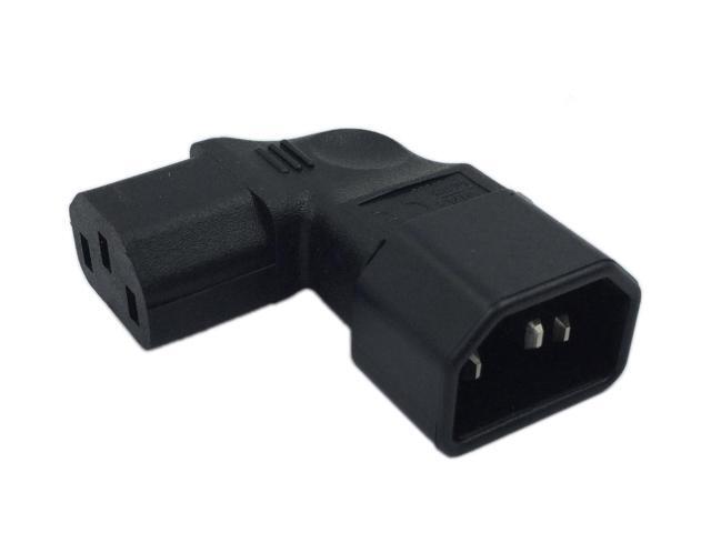 Right Angle IEC 320 C14 3 Pin Male to C13 Female PDU PSU UPS Power Extension Adapter Receptacle for LCD LED TV Wall Mount