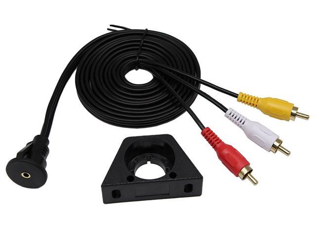 6 Feet RCA to 3.5MM AUX Panel Mount Cable 3RCA Male to 3.5mm Female AUX Audio AV Video Dashboard Panel Extension Flush Mount Cable for Car Boat...