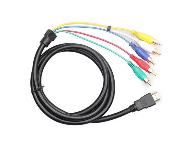 5 Ft 1.5M HDMI to RCA Cable, HDMI Type A Male to 5RCA Male Plug Video Audio Cable Converter Adapter Cable for HDTV Plasma TV DVD and Most LCD...