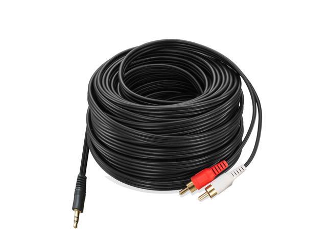Aux Audio Cable 30 Feet, 3.5mm Aux to 2RCA Male Stereo Audio Y Cable