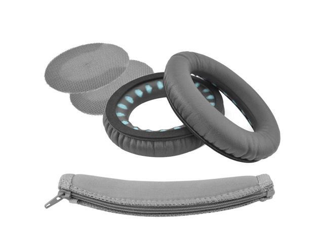 Replacement Ear Pads + Headband Cover Set for Around-Ear Headphones, Repair Parts (Dark Grey)