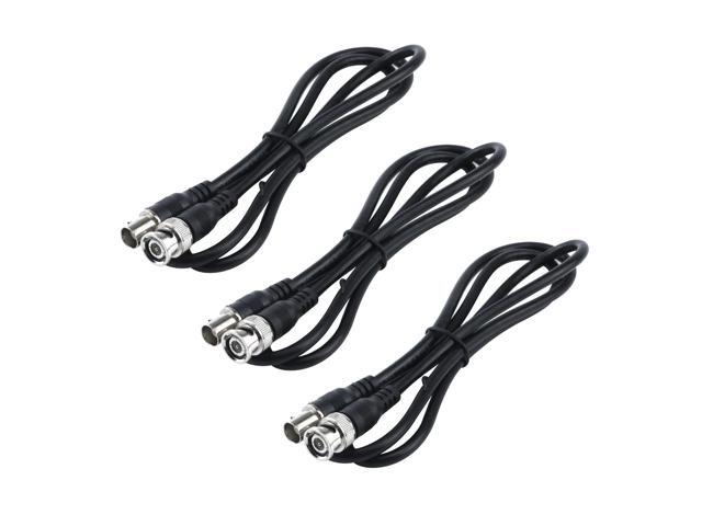 3 Packs 3ft Long BNC Male to BNC Female Plug Adapter CCTV Extension Coaxial Line Cable