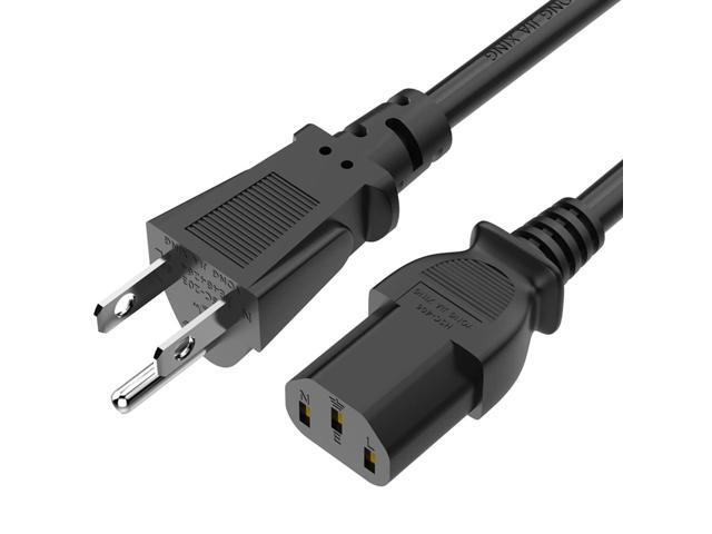 Monitor Power Cord Plug Compatible with 3 Prong AC Power Cord Replacement Computer Power Cable, 10a 125V 5 FT