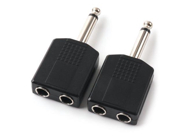 1/4 Inch M-F 6.35MM TS Audio Heads Adapter, 2Pack (2x 1/4 Inch F-TS)