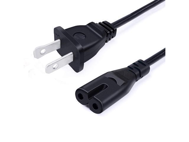 8Ft AC TV Power Cord for Ultra HD Smart LCD TV Replacement 2 Prong IEC C7 Power Cord Charger Cable