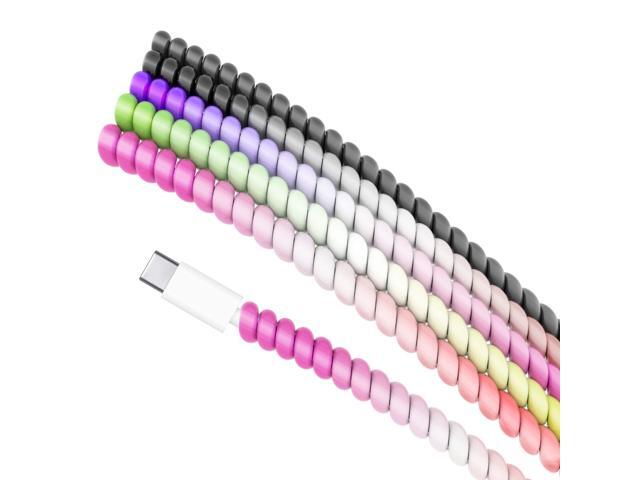 Cable Protector/Wire Repair/Pet Chew Cable Saver/Headphone Saver, 5 Pc Spiral Cable Strain Relief Cable Wrap Tube Charger Cord Sleeve for Phone...