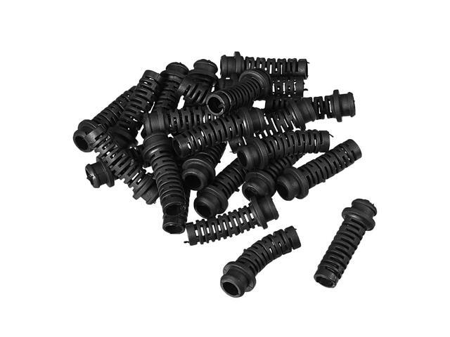 25pcs 6mm Inner Dia PVC Strain Relief Cord Boot Protector Power Tool Hose Black