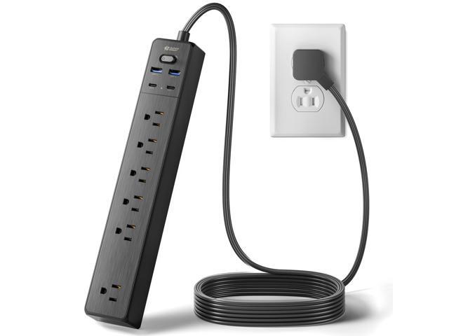 Power Strip, 6-Outlet Surge Protector, 4 USB Ports, 4.5 Ft Extension Cord, 900 Joules, Mountable, Overload Switch, Protected Indicator Light,...