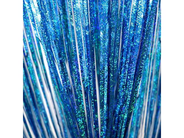 Blue Foil Fringe Curtains Iridescent Mermaid Shark Party Supplies Photo Backdrop Decor Curtains Under The Sea Backdrop Wedding Window Party...