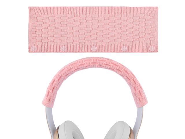 NOVA Knit Fabric Headband Cover Compatible with Headphones, Sweat Cover, Easy DIY Installation (Pink)