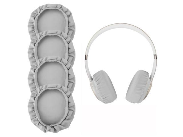 Fabric Ear Covers, Washable, Sweatproof Protectors for Headphones, Ideal for Gym & Gaming, 2 Pairs (Size S, Light Grey)