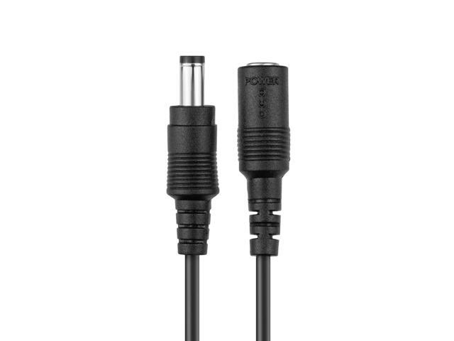 Universal 12V DC Power Extension Cable (20ft) for Power Supply/Adapter/Outdoor Security Cameras, 5.5mm DC Plug, 20 Feet, Black (20FTEXTB-12V)