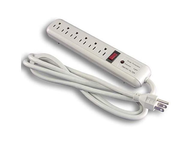 6-Outlet Surge Protected Power Strip - 6ft Cord