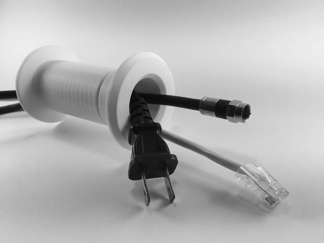 1.20' ID Cable Pass Through Wall Port 3 5/8' - 5 1/4' Wall Thickness (White) - Pass Cables from one Side of a Wall or Barrier to The Other.