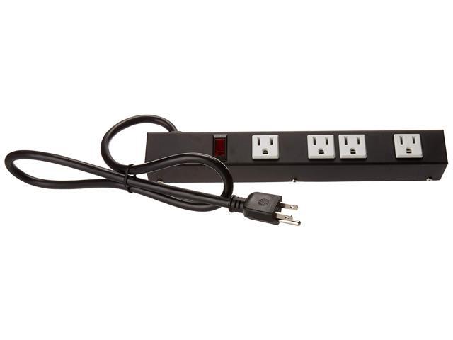 Heavy Duty Metal Power Strip Surge Protector with Mounting Parts 4 outlets 3 Feet Power Cord