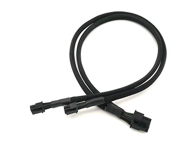 Mini 6 Pin to 8 Pin PCI Express Video Card Power Adapter Braided Sleeved Cable for Tower/Desktop 15-inches