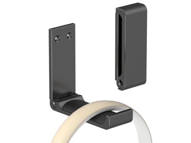 Hanger, Holder Mount, Aluminum Hook with Strong Adhesive Tape for Headphones (H03-Black-1PCS)