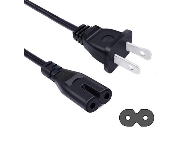 8ft TV Power Cord Replacement for 24' 32' 40' 43' 48' 49' 50' 55' 60' 65' 75' Inch LCD HD Smart 4K Curved TV 2 Prong Cable