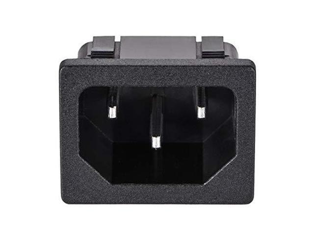 C14 Panel Mount Plug Adapter AC 250V 10A 3 Pins IEC Inlet Plug Power Connector Socket Straight Pack of 10