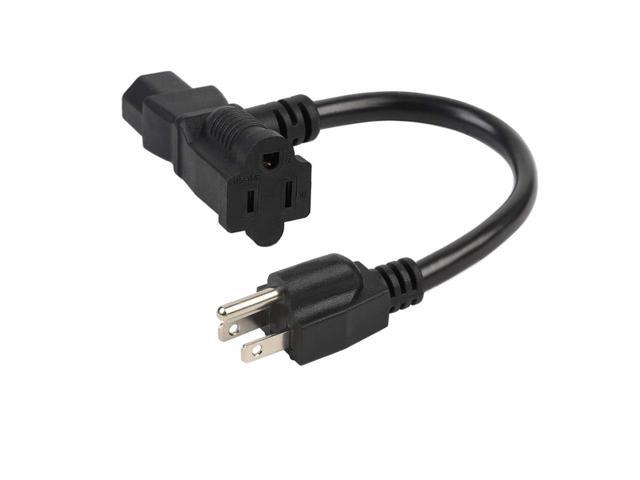 1 Foot Male to C13 Piggyback Power Cord, UL CUL SJT 14AWG 3C, Replacement for Daisy Chain Pro Audio DJ etc