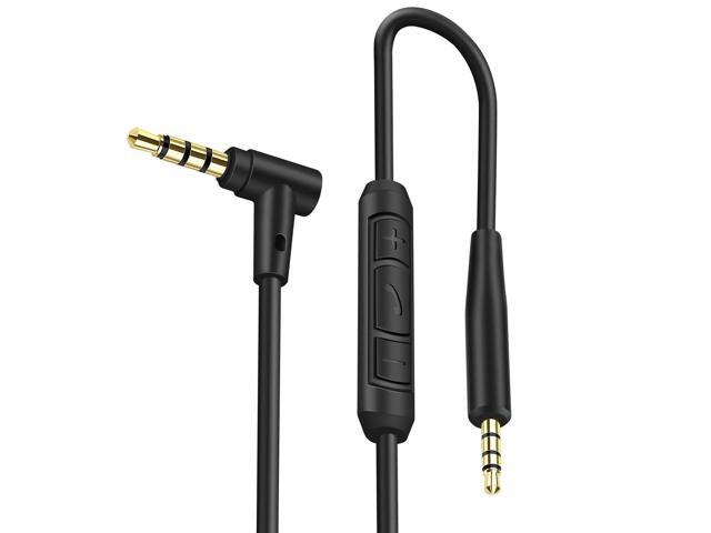Replacement Aux Extension Cable Cord Wire for QuietComfort QC25 QC35 Sound Link SoundTrue On Ear Headphones with in Line Mic Volume Control (Black)