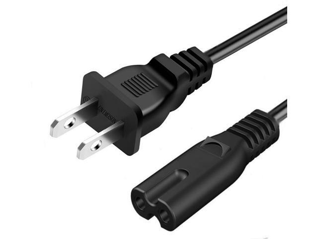 2 Prong Power Cable Cord Compatible Smart LED LCD HD TV - UL Listed AC Power Cable Cord Plug