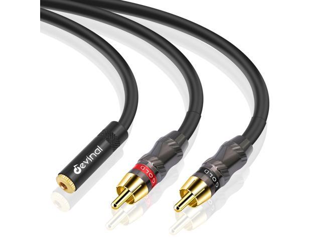 RCA to 1/8 Female Y Cable, Female 3.5mm to Dual RCA/Phono Male Stereo Splitter Cord, Mini Jack to 2 RCA Male Audio Breakout Adapter 12 inch 30cm