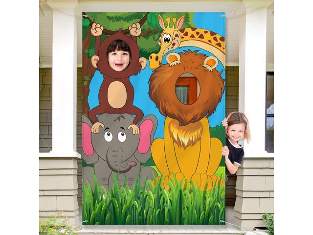 Easter Photo Prop Backdrop for Photography, Bunny Rabbit Egg Party Photo Booth Large Fabric Banner Decor 59' x 39.4' for Easter Birthday Party...