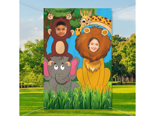 Easter Photo Prop Backdrop for Photography, Bunny Rabbit Egg Party Photo Booth Large Fabric Banner Decor 59' x 39.4' for Easter Birthday Party...