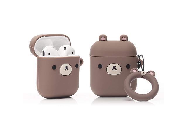 Funny Case Cover Compatible for Airpods 1 & 2[Cute Animal Design](Small Brown Bear)