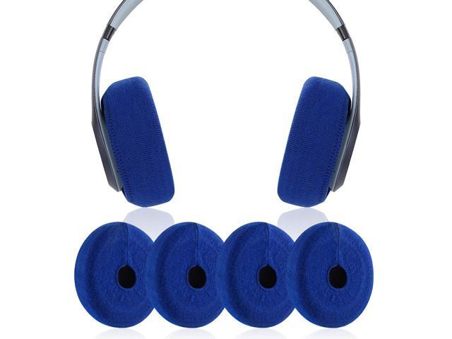 Earpads Sweater Cover Protectors with Stretchable Knit Fabric for Headphones and Other Headsets with 3-4 Inch Ear Cushions [2 Pairs] (Blue)