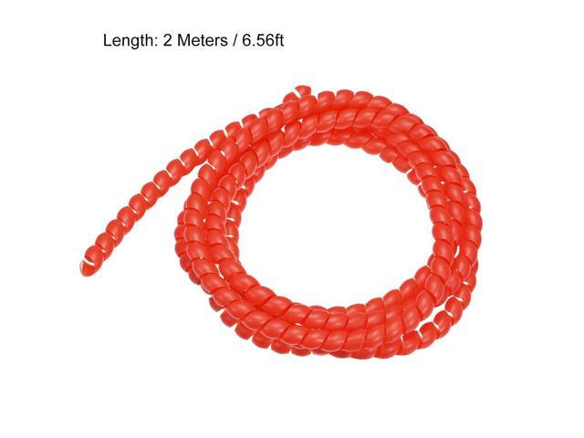 Flexible Spiral Tube Wrap Cable Management Sleeve 8mm X 10mm Computer Wire Manage Cord 2 Meters Length Red
