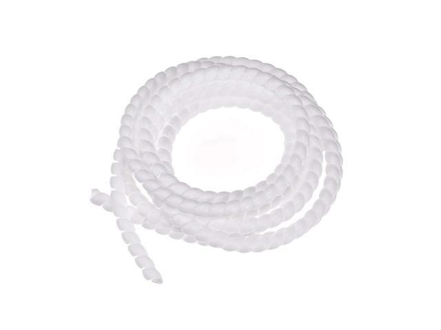 Flexible Spiral Cable Wrap Wire Cord Wraps Management Sleeve 8mm x 10mm Computer Wire Manage Cord 3 Meters Length White