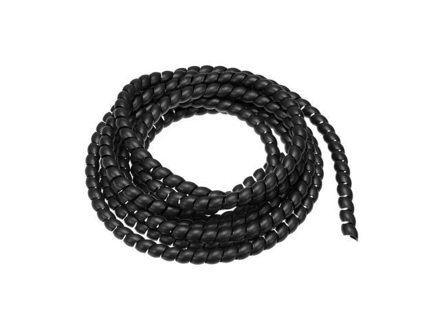Flexible Spiral Tube Wrap Cable Management Sleeve 10mm X 12mm Computer Wire Manage Cord 3 Meters Length Black