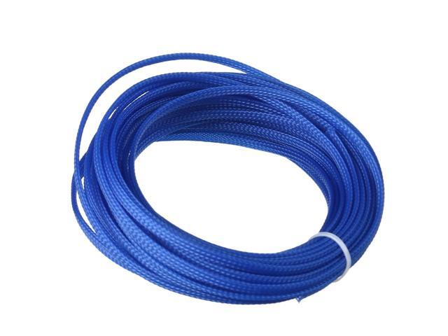 Length 10m/32.8ft Width 4mm Expandable Braid Cable Sleeving Flexible Wire Mesh Sleeve Blue