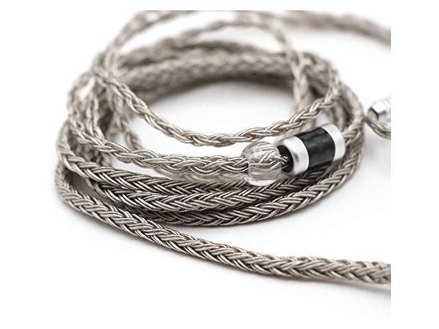 Tripowin Zonie IEM Cable, 16 Core Silver Plated Earphone Upgraded Cords, 1.25m SPC in Ear Monitor Cable (Recessed 2pin, 4.4mm)(Grey)