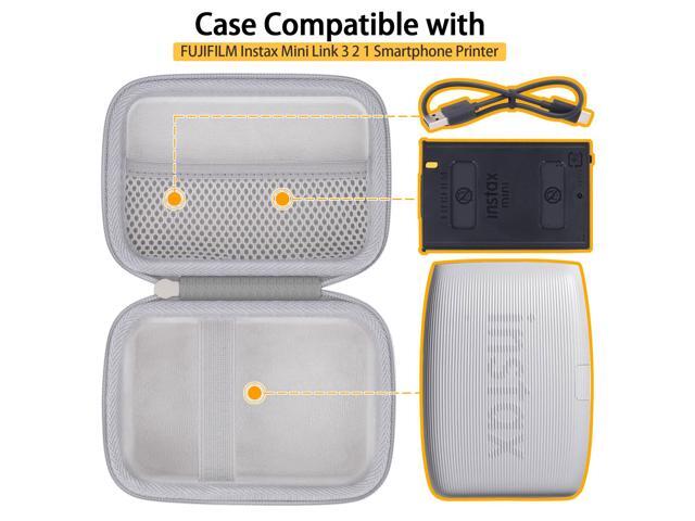 Hard Travel Case Replacement for Instax Mini Link 3 2 1 Smartphone Printer (Ash White Case + Inside White)