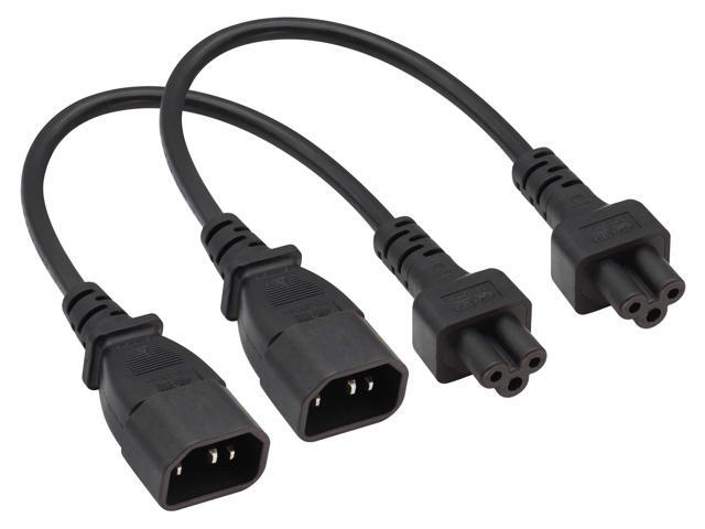(2 Pack) C14 to C5 AC Cable, 10A 125V IEC 3Pole Male to 3Pole Female Power Adapter, C5 to C14 AC Converter for Laptop Receptacle Converter...