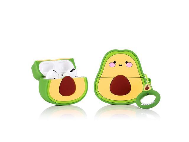 Silicone Case Compatible with Airpods Pro & Pro 2 Funny Cute Cover [Fruit Dessert Series](Smile Avocado)