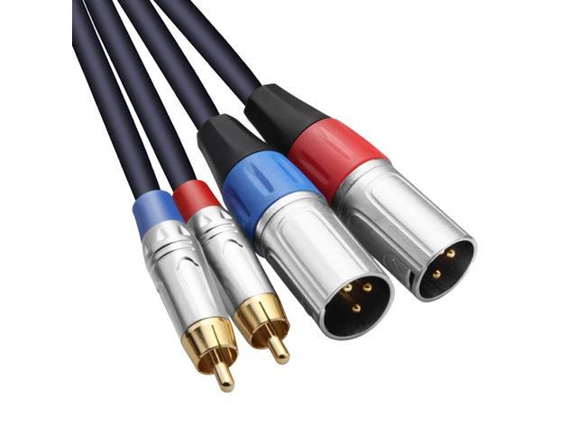Dual RCA to XLR Cable, 2 RCA to 2 XLR Male HiFi Stereo Audio Connection Microphone Cable Wire Cord Path Cable - 3.3 Feet