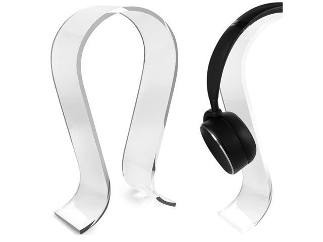 Clear Omega Headphone Stand for On-Ear Headphone, Gaming Headset Stand, Desk Display Hanger (Clear)