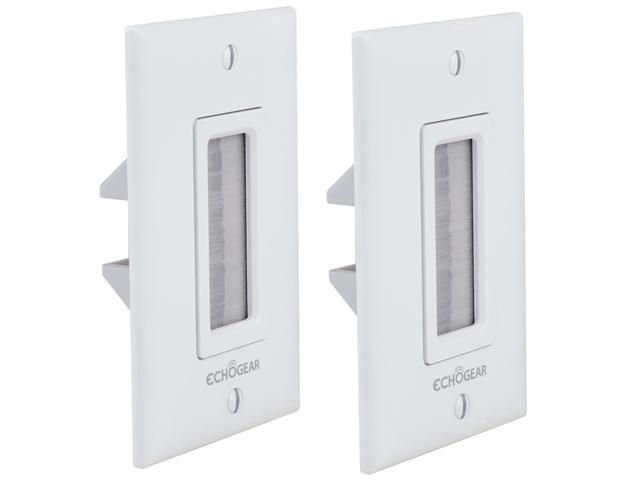 Wall Brush Plate for Hiding Up to 8 Low Voltage Cables - Sturdy Brushes with Cable Catching Design - Ideal Cable Pass Through for Wall Mounted TVs