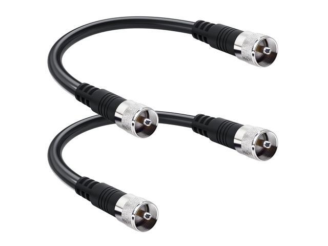 Jumper Cable 1ft, 2 Pack Coax Cable 12inch 50 ohm Low Loss for Ham Radio, Antenna Analyzer, Dummy Load and SWR Meter