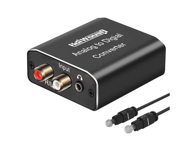 Audio Converter, RCA R/L or 3.5mm Jack AUX to Digital Coaxial Toslink Optical SPDIF Audio Adapter for PS4 Xbox HDTV DVD Headphone (Aluminum)
