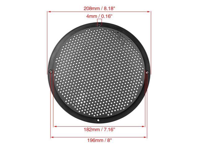 4pcs 8'' Plastic Audio Speaker Cover Mesh Subwoofer Grill Horn Guard Decorative Circle Grille Protector Black for Car