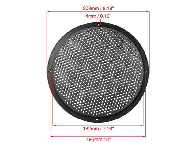 2pcs 8'' Plastic Audio Speaker Cover Mesh Subwoofer Grill Horn Guard Decorative Circle Grille Protector Black