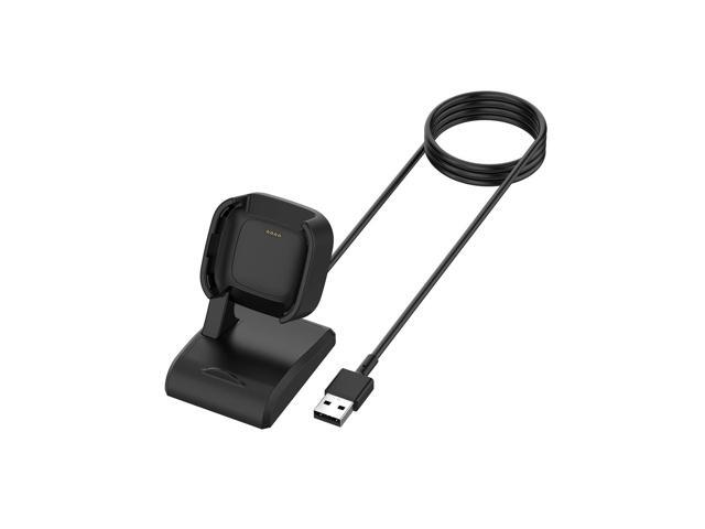 Charger Dock Compatible with Versa 2, USB Replacement Charging Stand Accessories Anti-Slip Charge Station Base with 3.3ft Cable for Versa2, Black